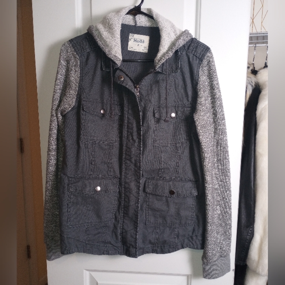 Mudd Charcoal Jacket with Clothes Sleeves
